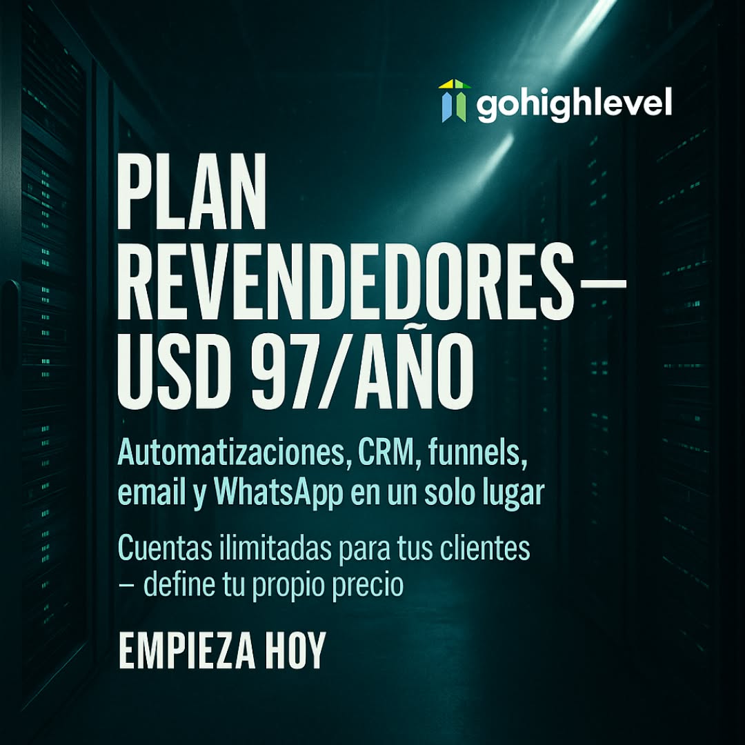 Andres Arenas Facebook ad: Revende GoHighLevel por solo $97 al año