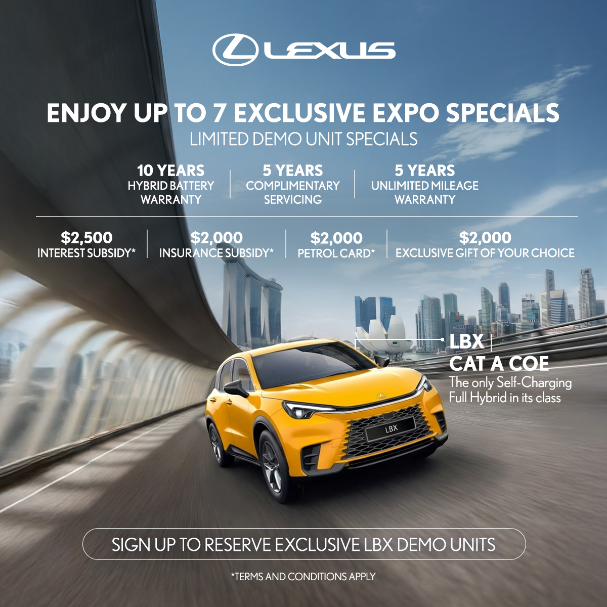 Lexus Singapore Facebook ad: Secure Your Lexus with Exclusive Car Expo Privileges