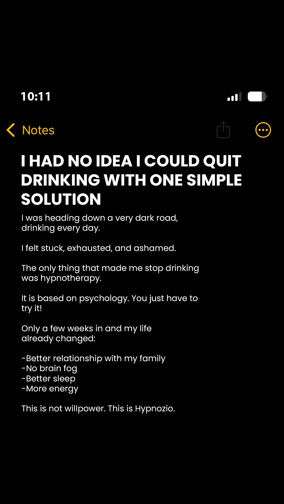 Hypnozio: power of hypnotherapy Facebook ad