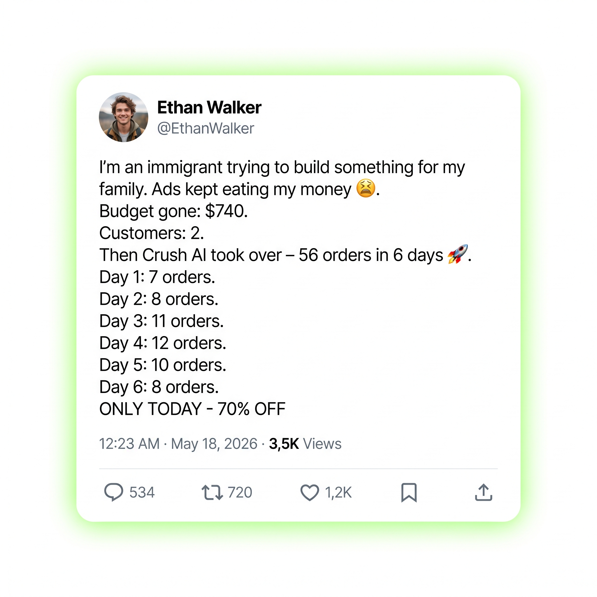 trycrush.ai Facebook ad