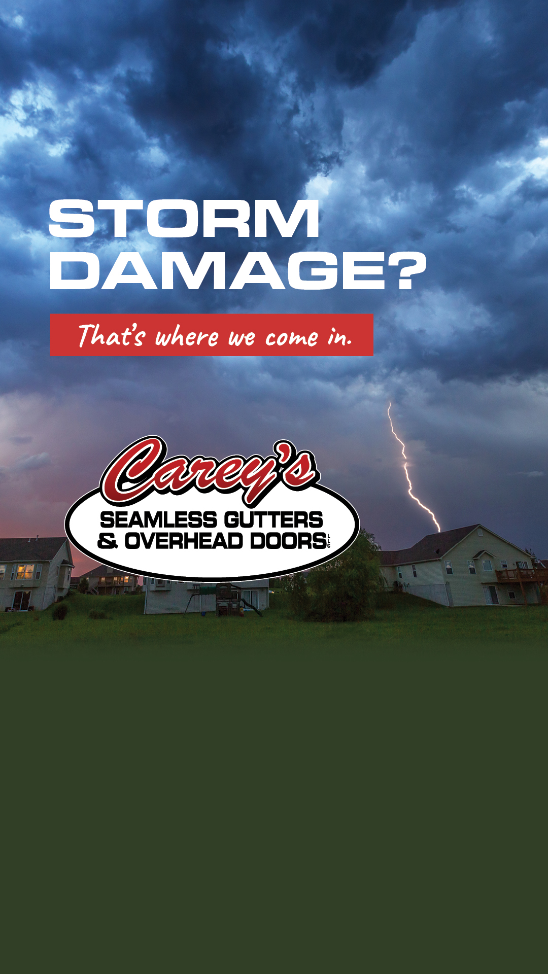 Carey's Seamless Gutters & Overhead Doors, LLC Facebook ad