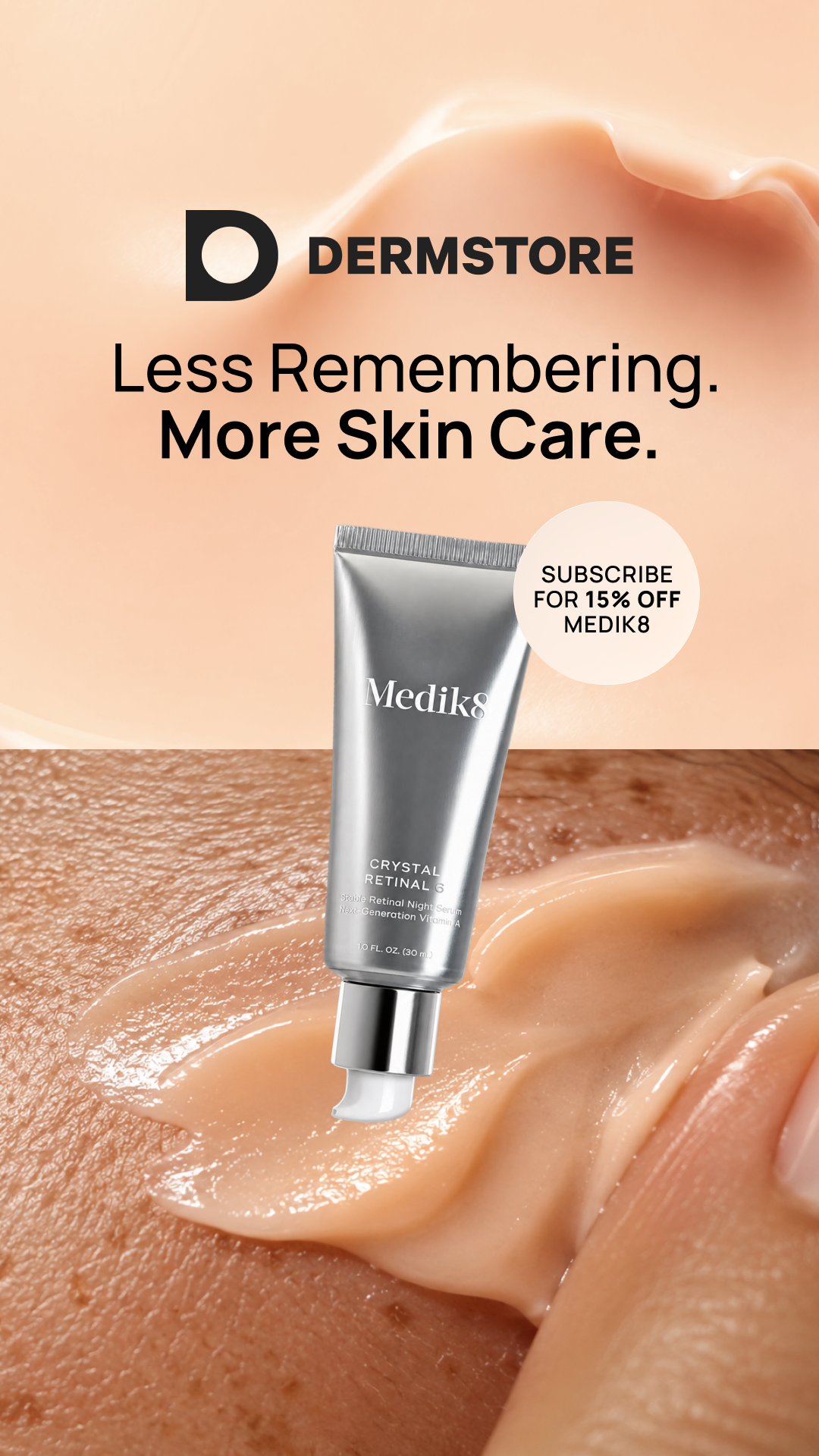 Dermstore Facebook ad: Never Run Out Again