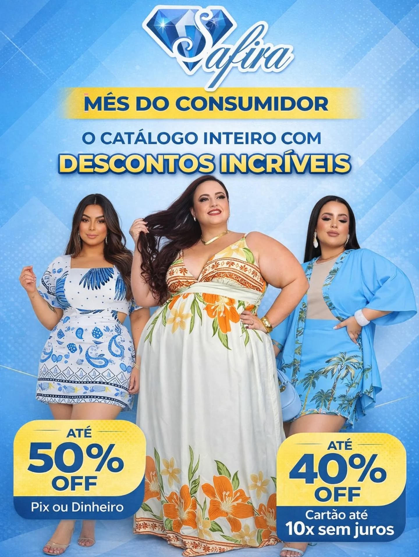 Safira Modas & Plus Size Facebook ad: Comente: EU QUERO, para receber o catálogo completo…