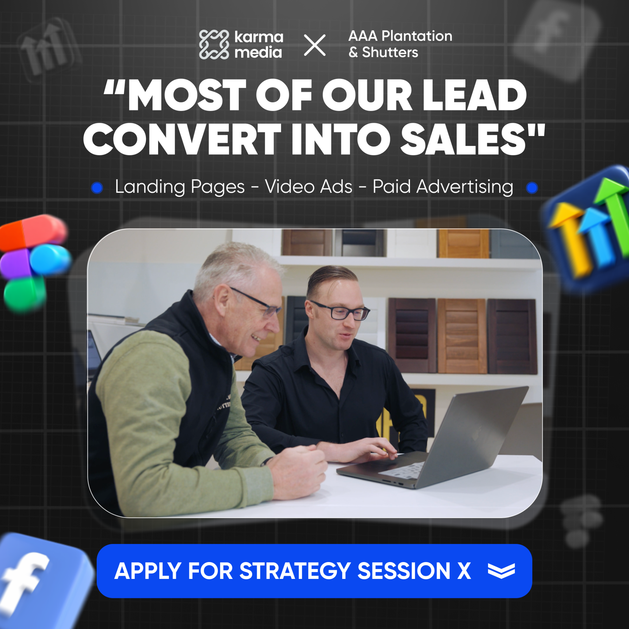 Karma Media Facebook ad: We’ve generated leads for industry leaders like GoHighLevel…