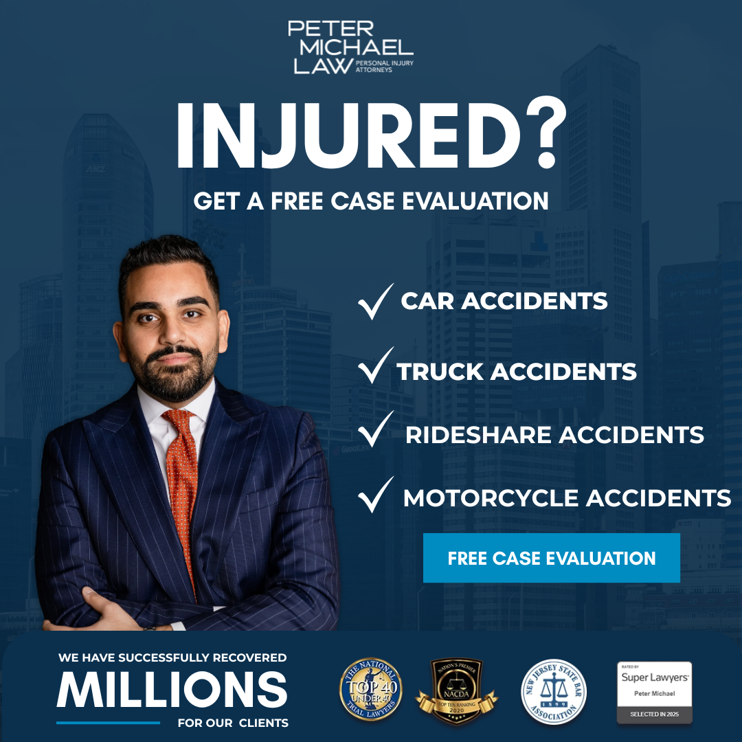 Peter Michael Law, LLC Facebook ad: Accident in NJ? Call Peter Michael