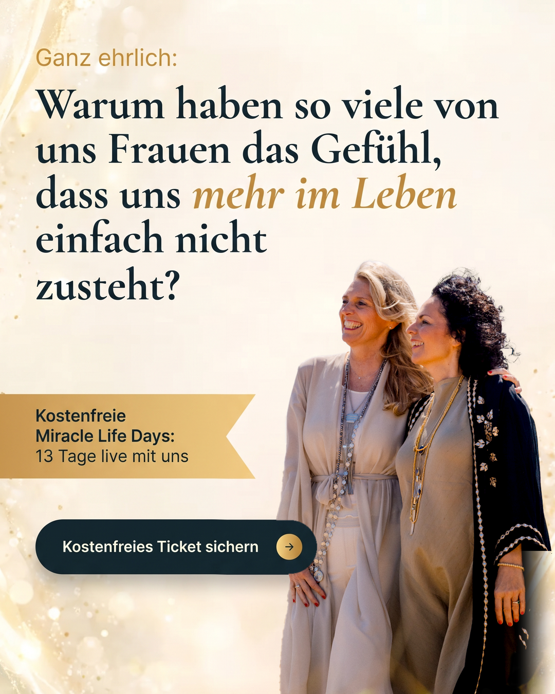 Susanne & Nicole Facebook ad: Online: Miracle Life Days