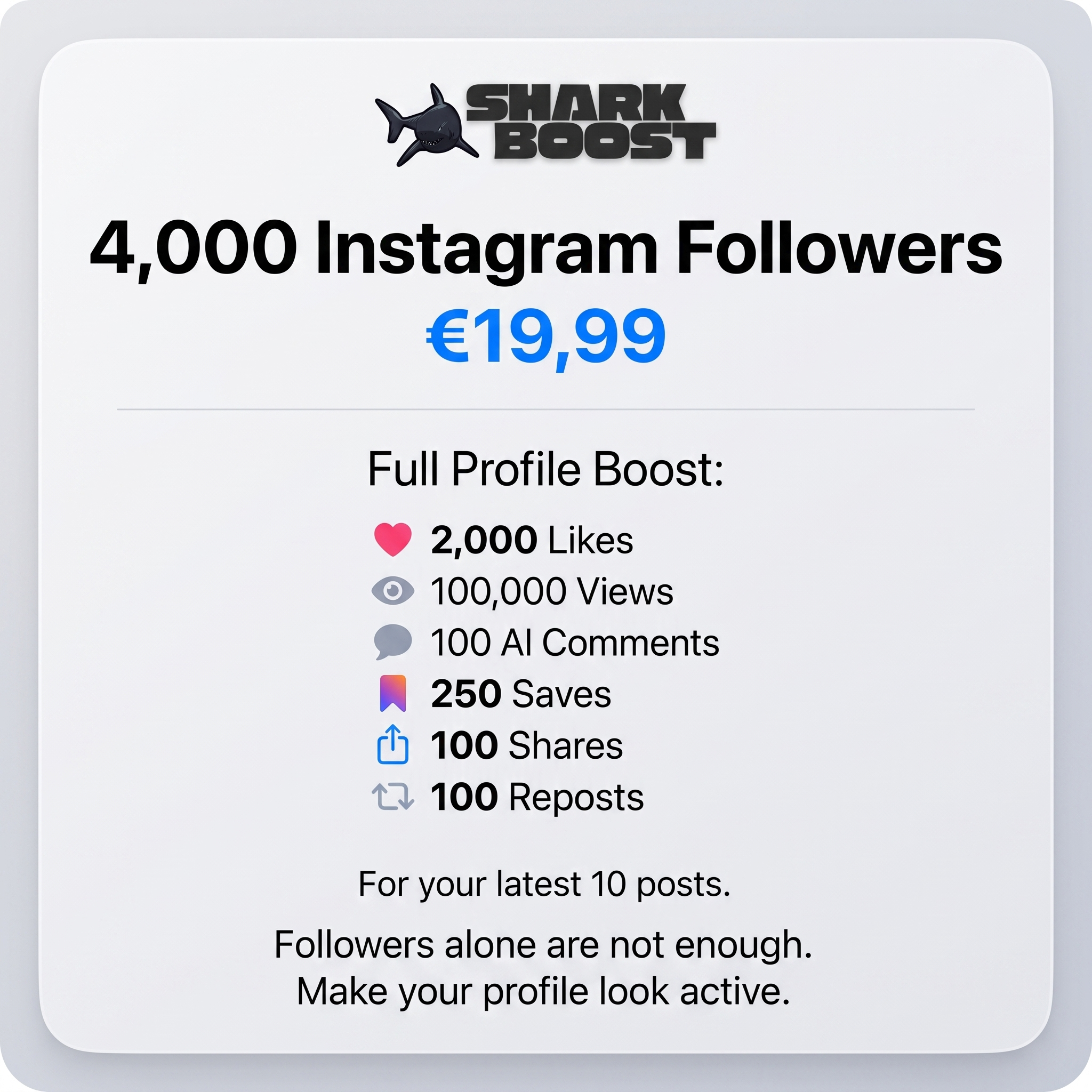 Sharkboost Facebook ad: SharkBoost - Boost Your Social Media Presence
