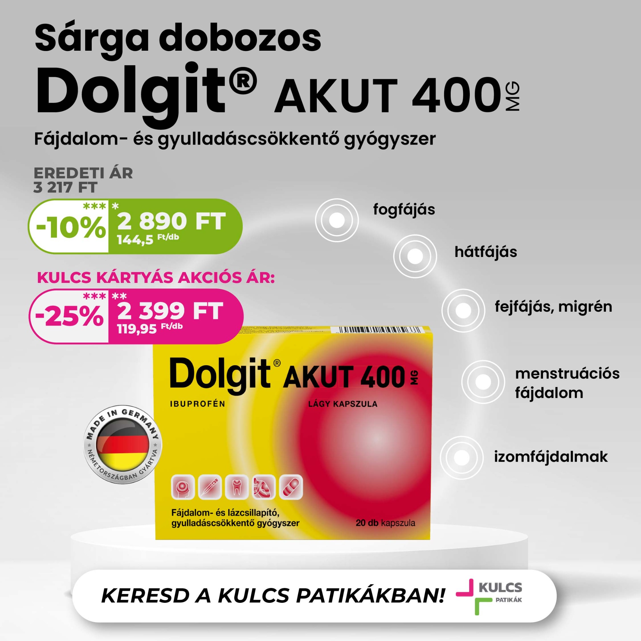 Dr. Theiss - gyógymódok a természet erejével Facebook ad: Dolgit Akut 400mg (20 db)
