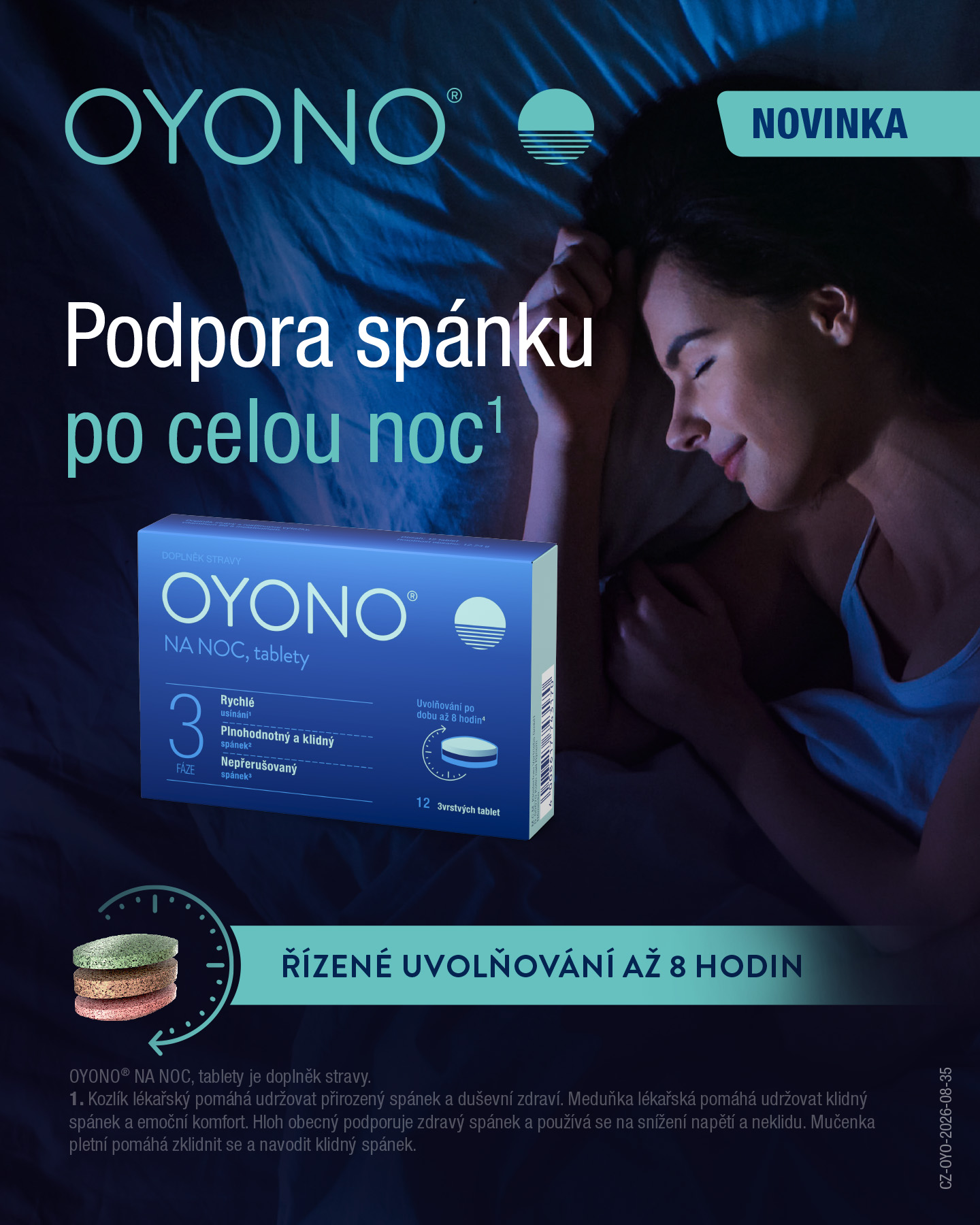 OYONO CZ Facebook ad: Podpora spánku po celou noc