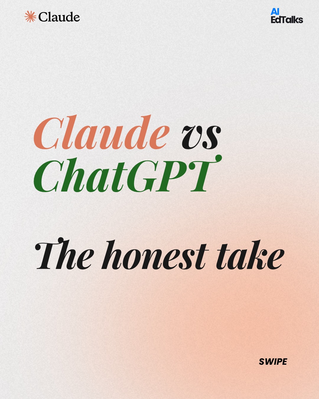 AIEdTalks Facebook ad: The honest Claude vs ChatGPT breakdown.** > >…