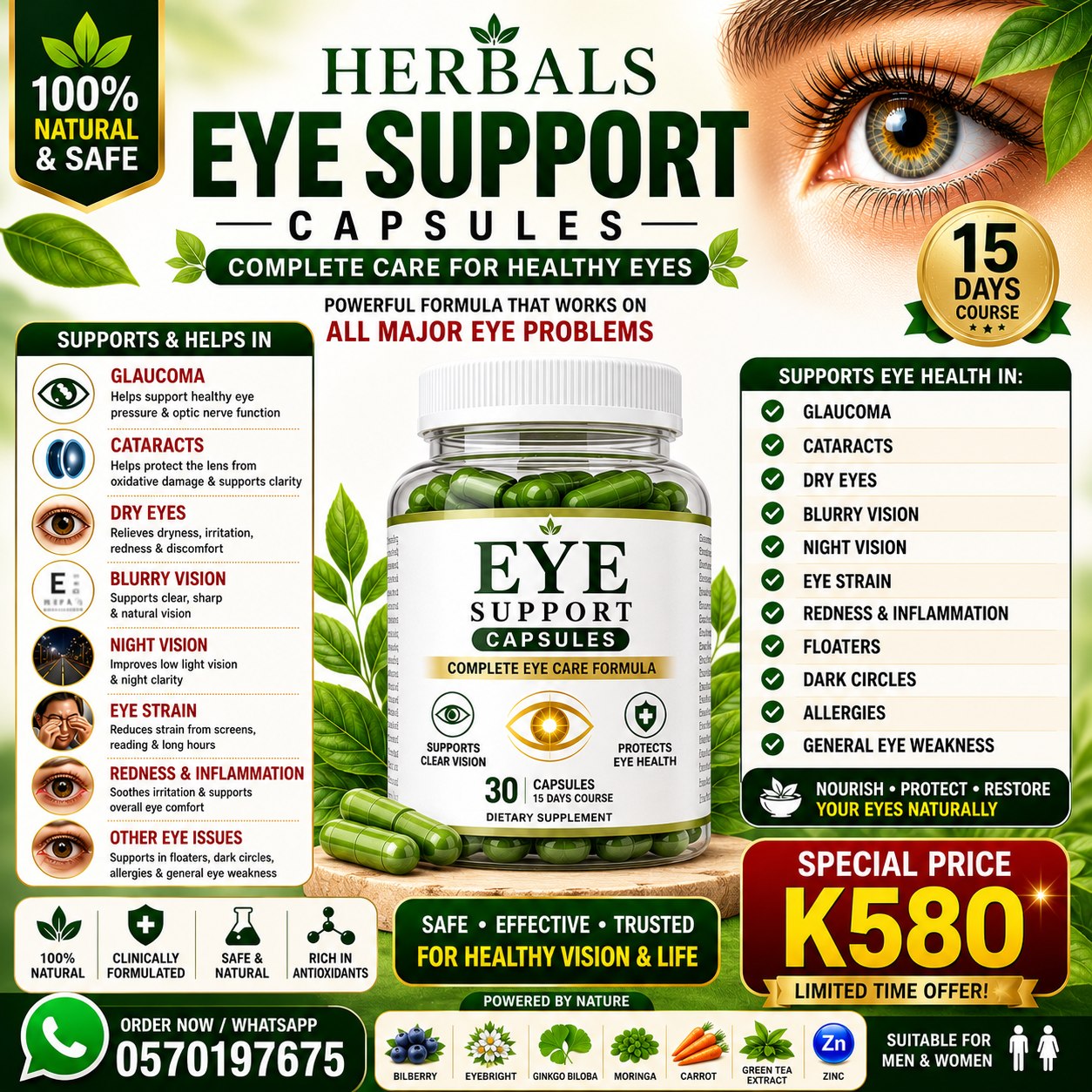 cure organic supplement Facebook ad: For all eyes problems
