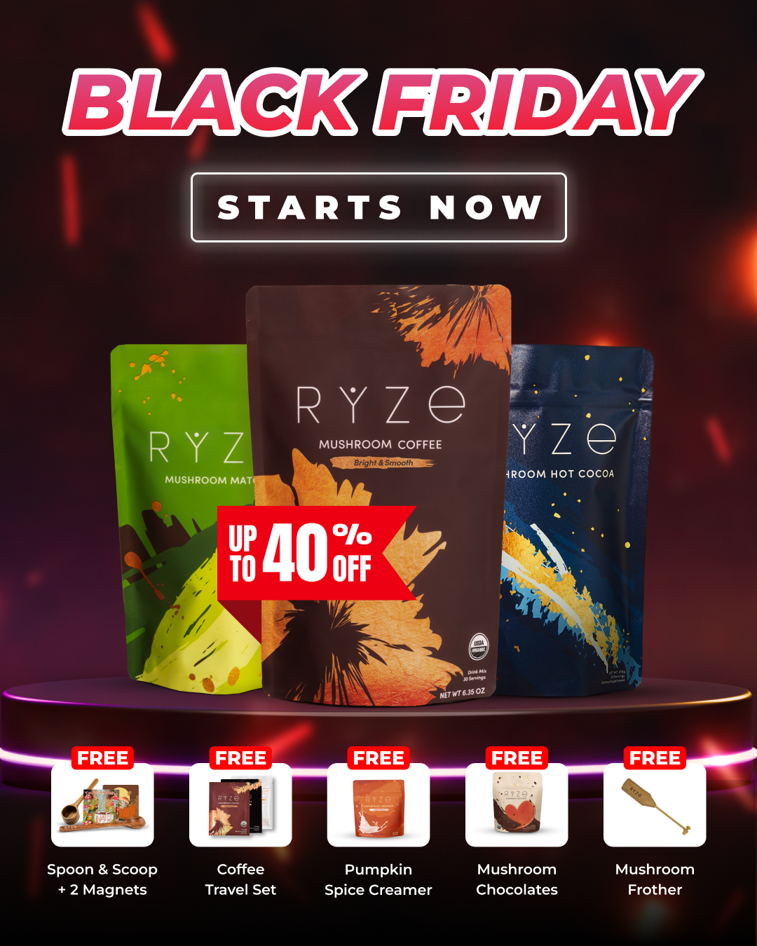 RYZE Superfoods Facebook ad