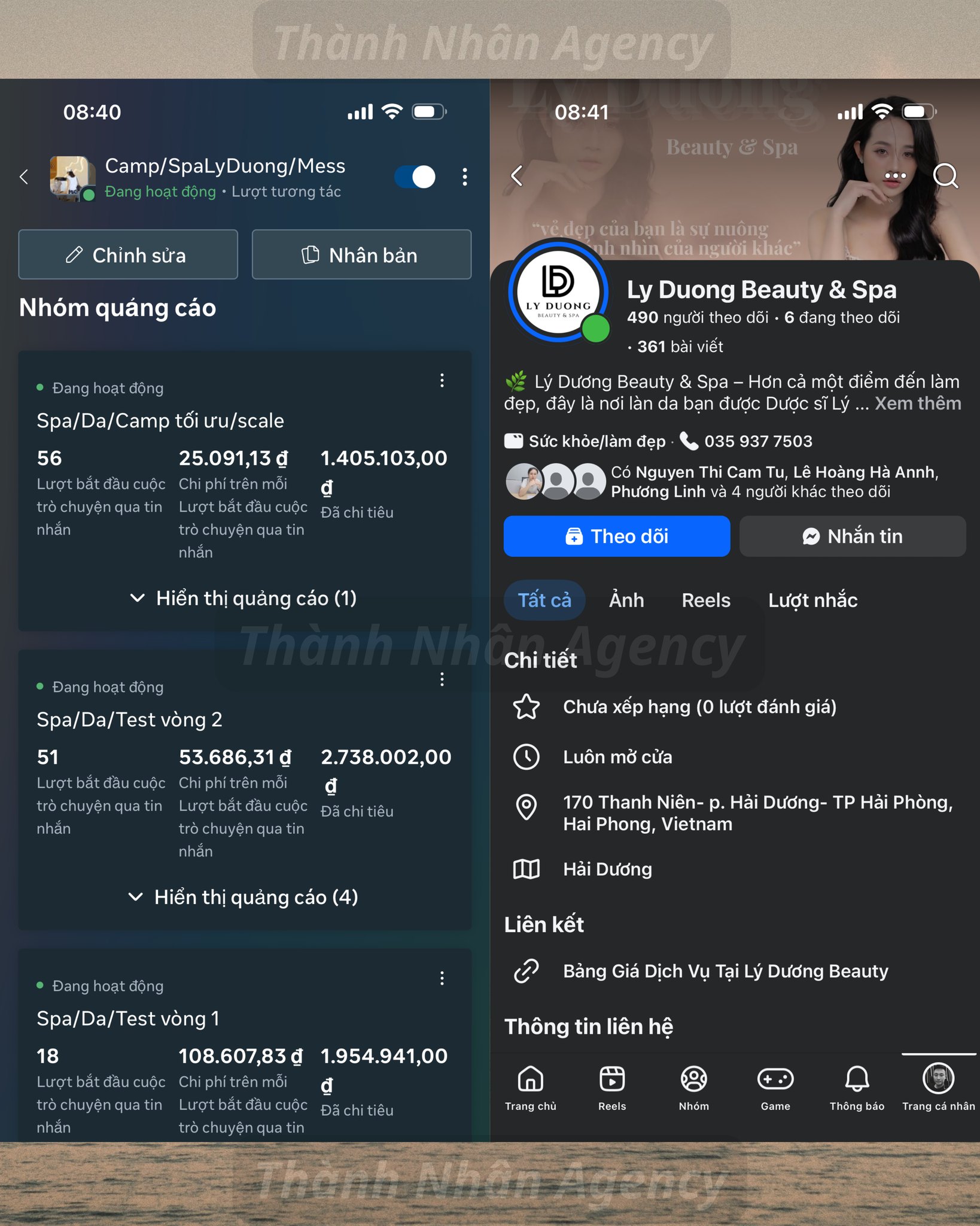 Thành Nhân Agency Facebook ad: PAGE SPA ÍT LIKE CHẠY ADS CÓ RA…