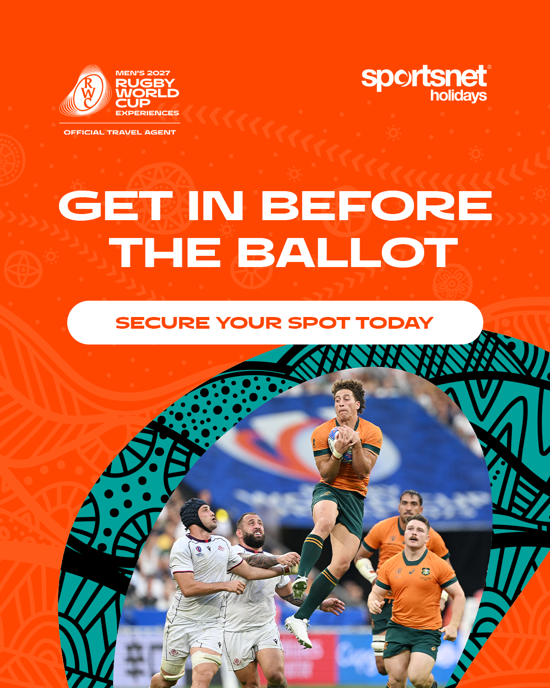 Sportsnet Holidays Facebook ad: Join Sportsnet Holidays At Men’s Rugby World Cup 2027
