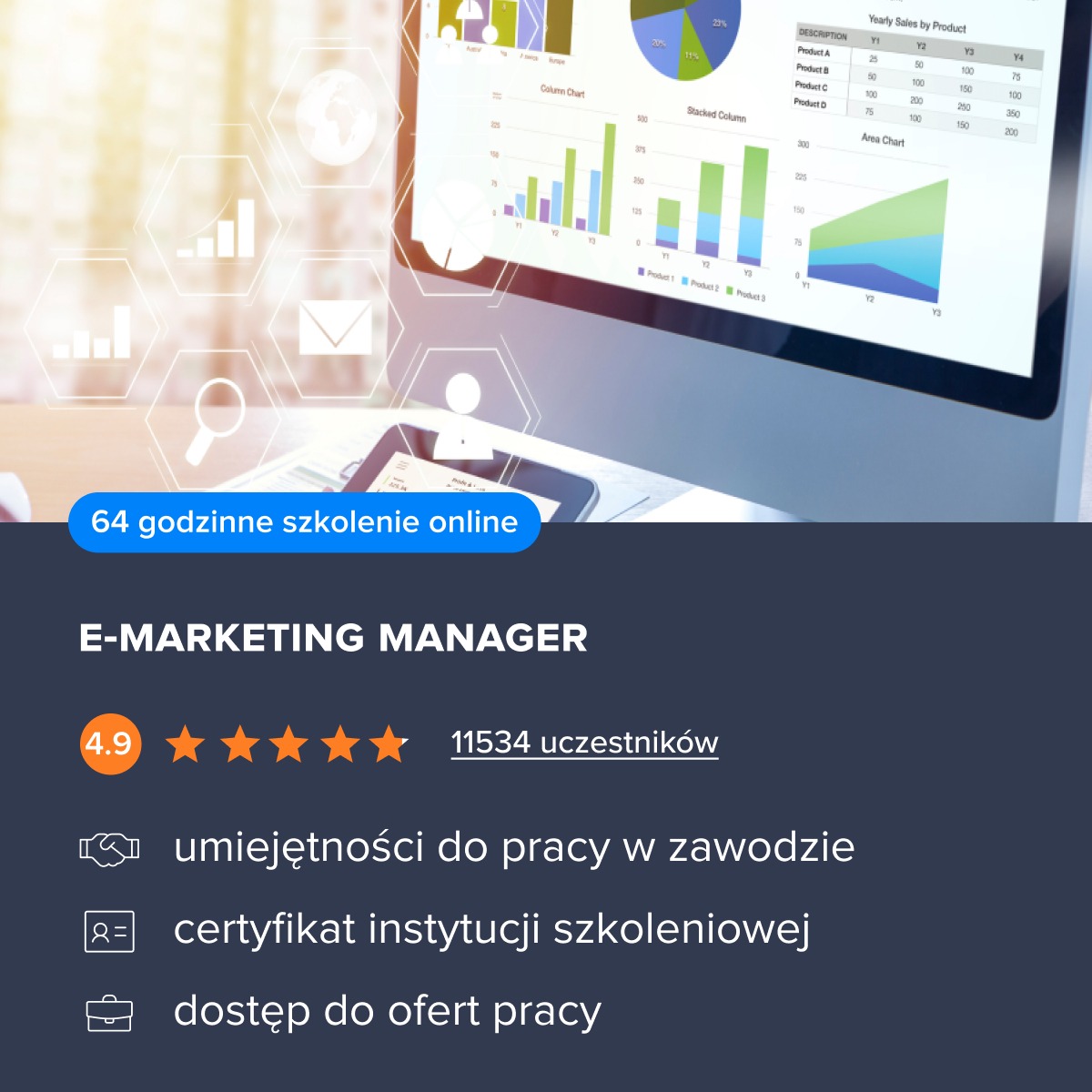 strefakursow.pl Facebook ad: Pakiet Szkoleniowy z Egzaminem Certyfikującym