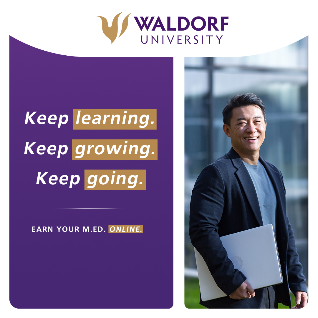 Waldorf University Online Facebook ad from Oct 28, 2025