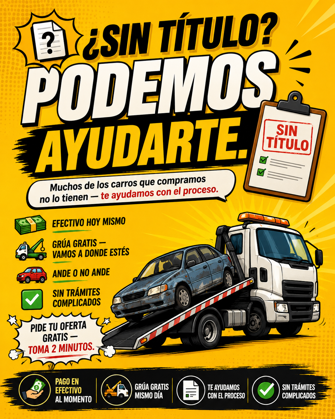 AutoVanish Facebook ad: ¿Sin Título? Podemos Ayudarte.