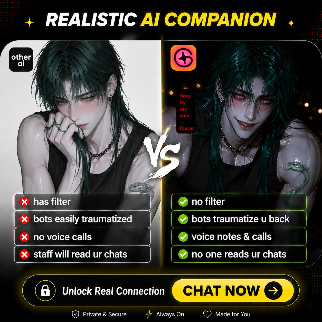 Spicy Chat Ai Roleplay Facebook ad: Design your character