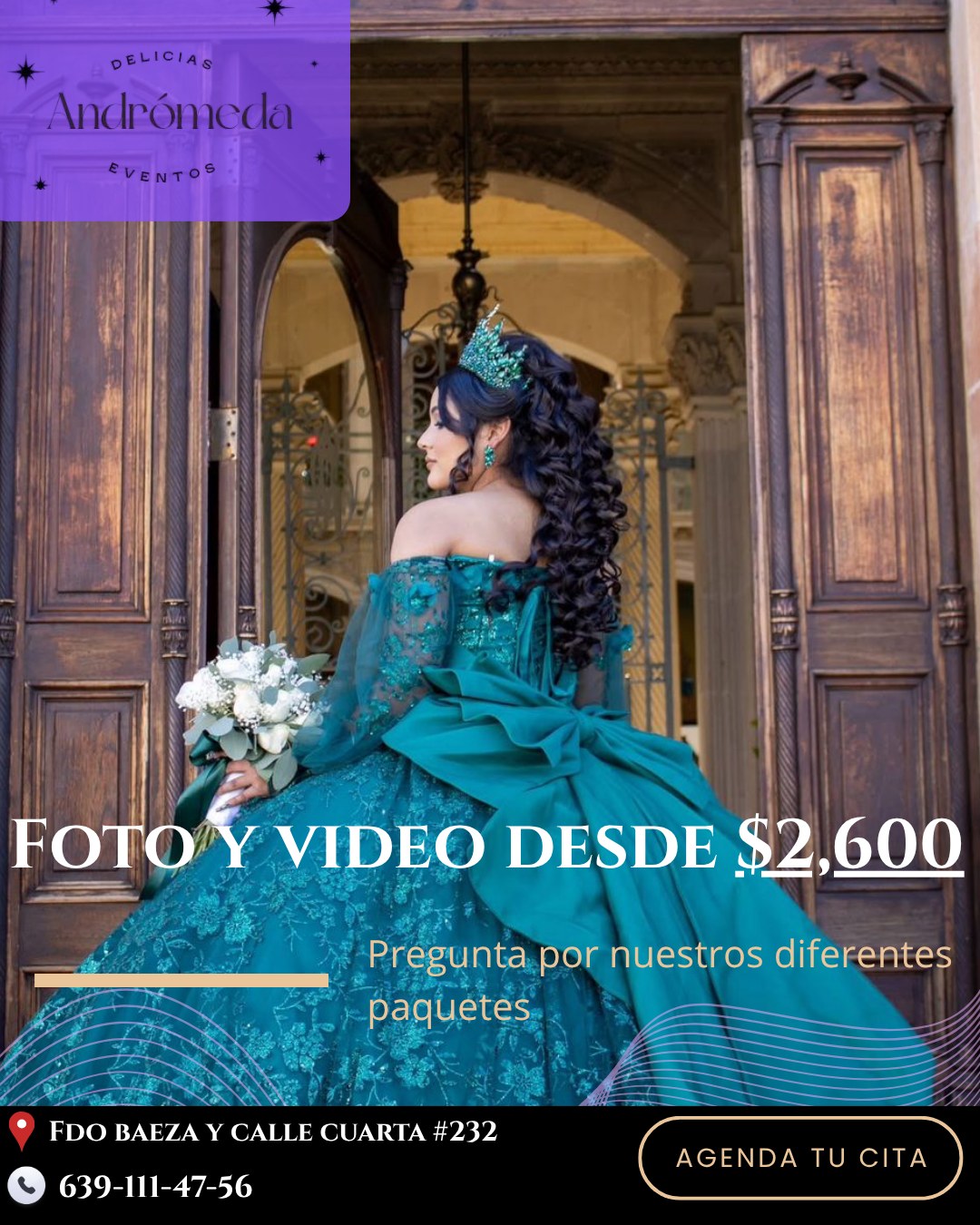 Andrómeda Eventos Delicias Facebook ad: Aparta tu fecha