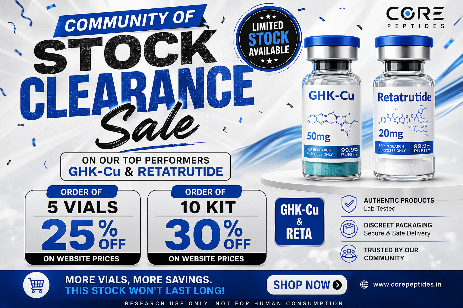 Core Peptides Facebook ad from Jul 29, 2026