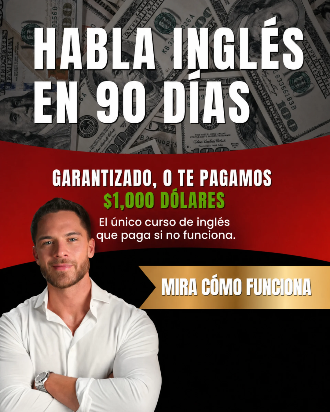 Kale Anders Facebook ad: Deja de traducir mentalmente hoy.