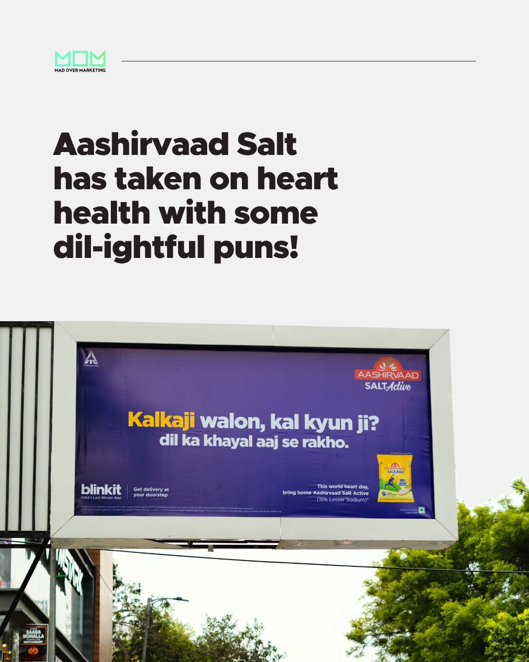 Mad over Marketing (M.O.M) Facebook ad: This World Heart Day, Aashirvaad Salt turned a…