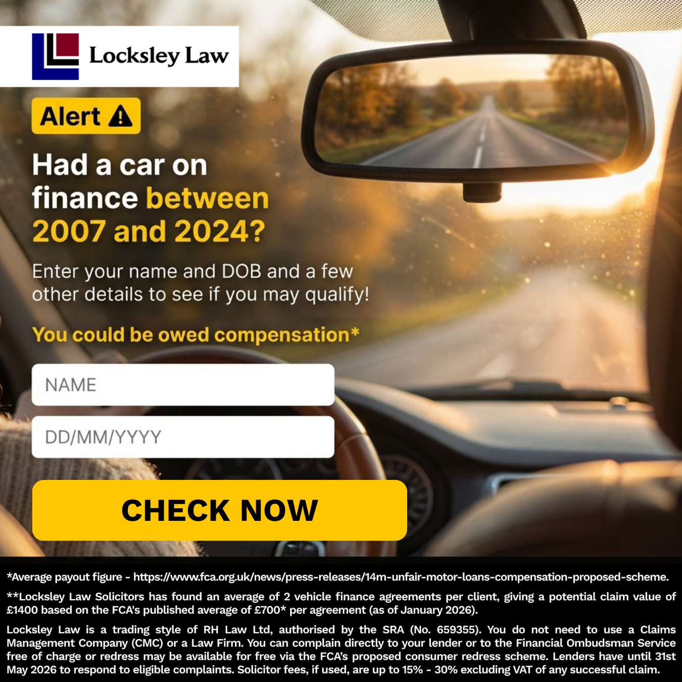 Locksley Law Facebook ad