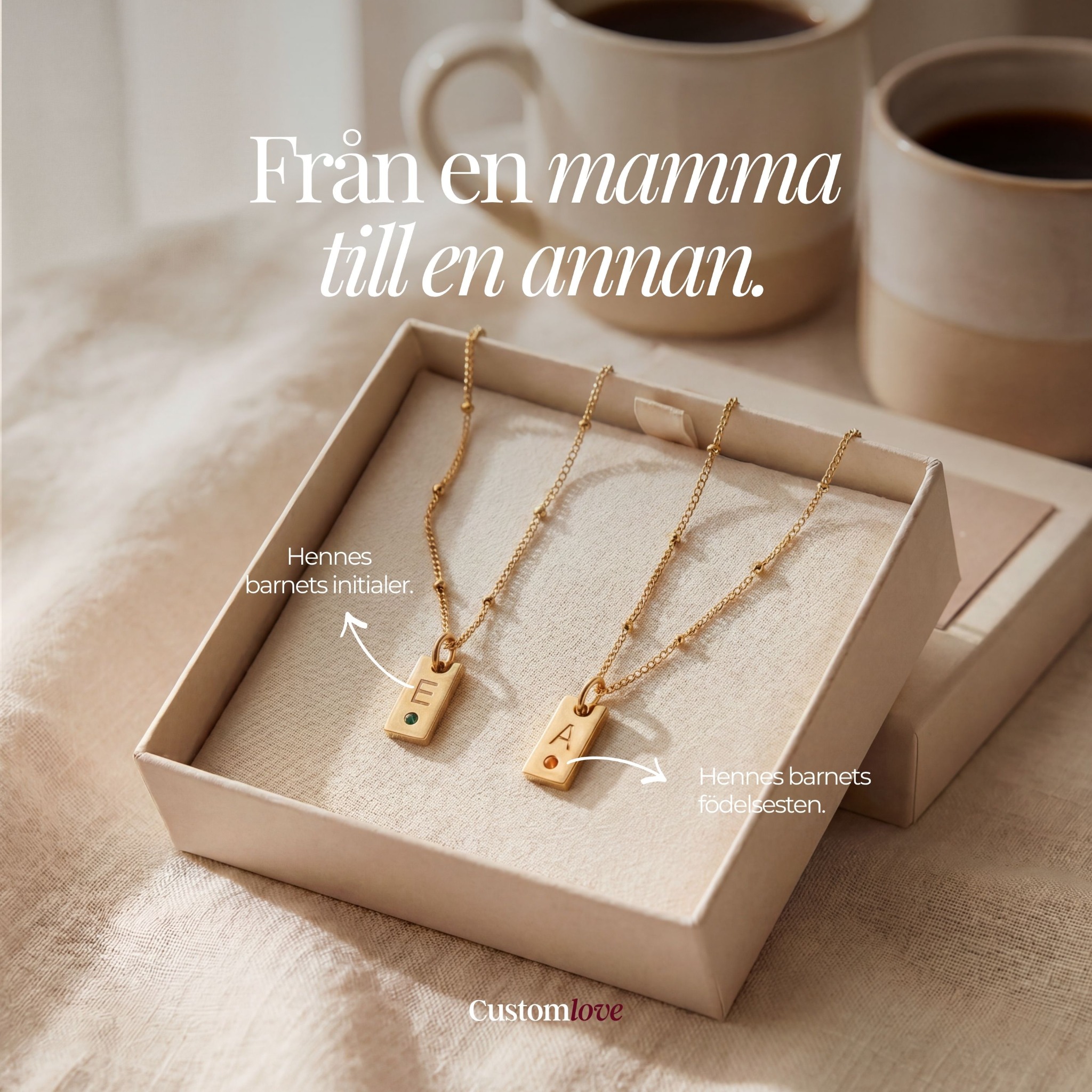 CustomLove Shop Facebook ad: Ge henne det ingen gav dig