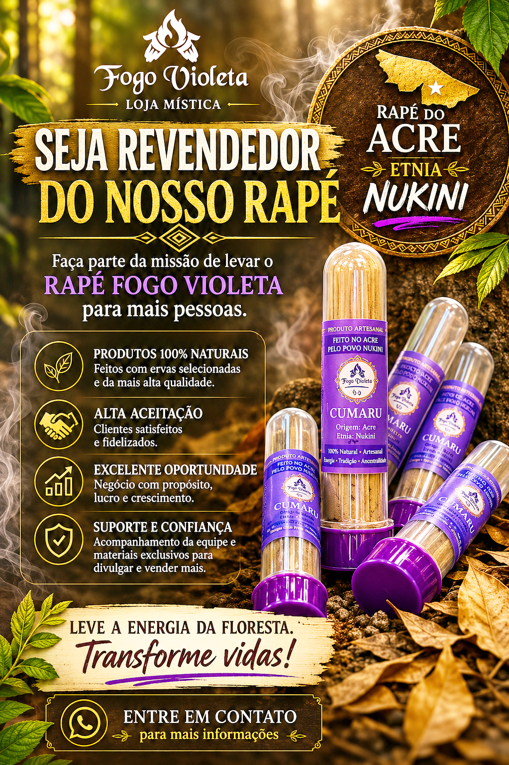Fogo Violeta - Loja Mística Facebook ad: Converse conosco