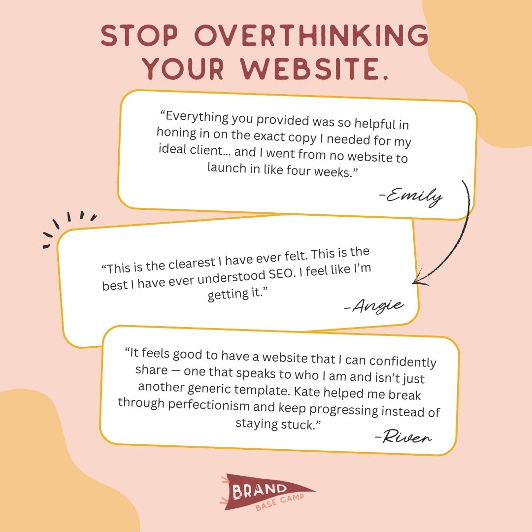 Dear Kate Brand Strategy Facebook ad: You’re smart enough to build your own website.