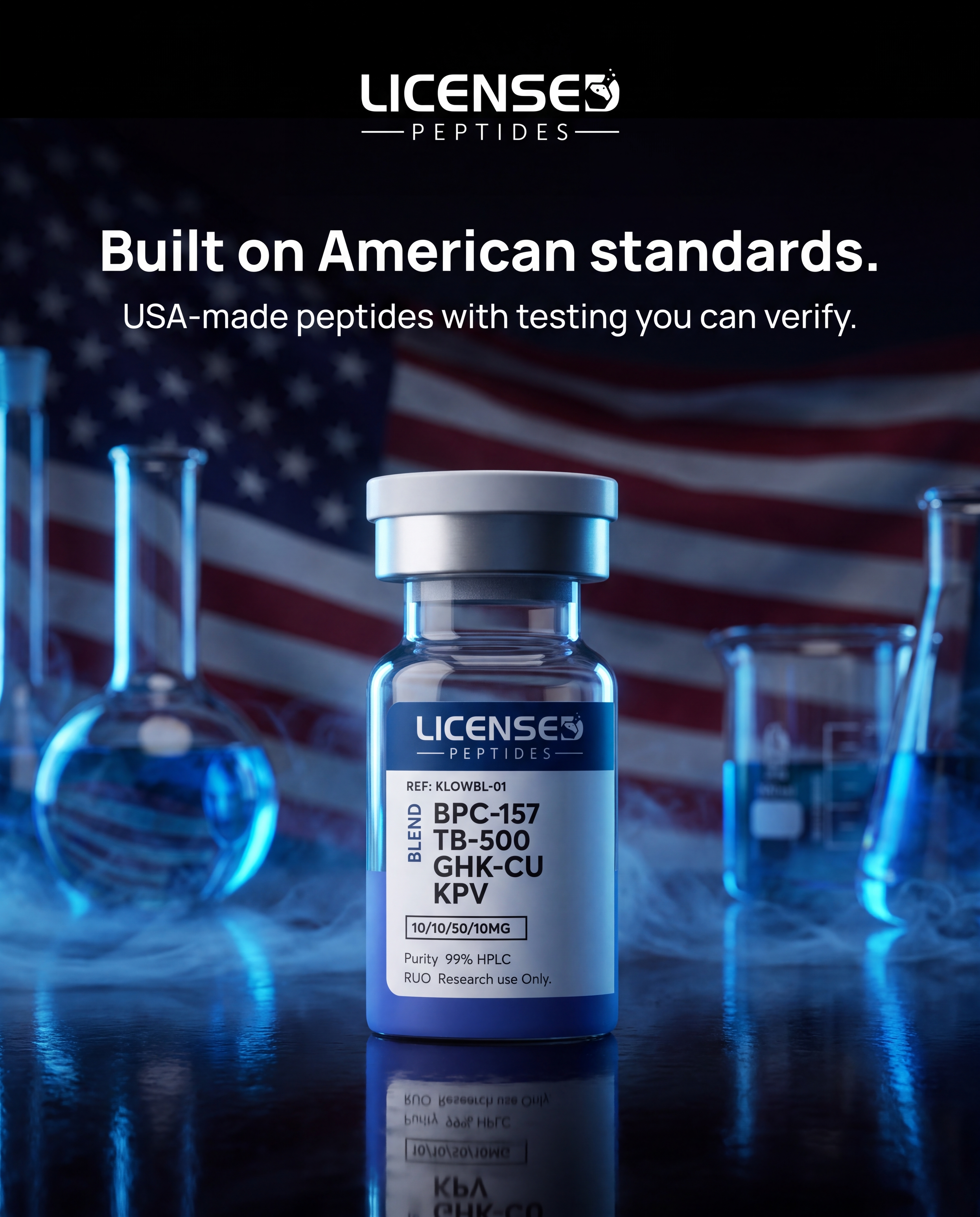 Licensed Peptides Facebook ad: 2 FOR 1, PICK ANY VIAL FREE