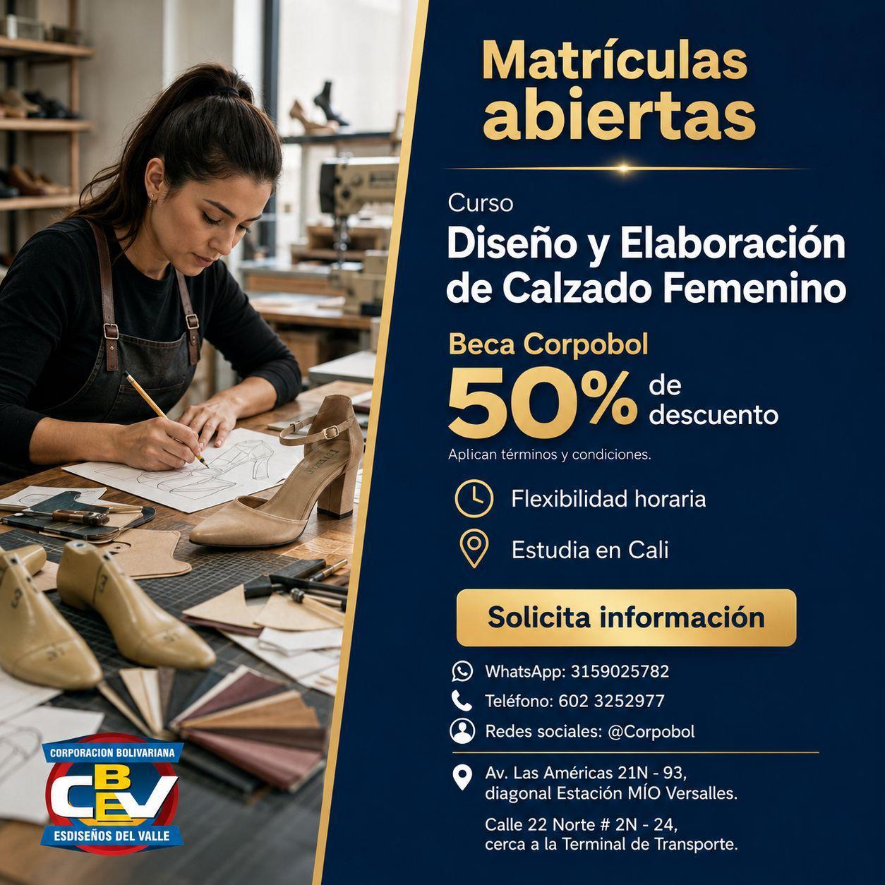 CORPOBOL Facebook ad: Diseña Tu Propio Calzado Femenino