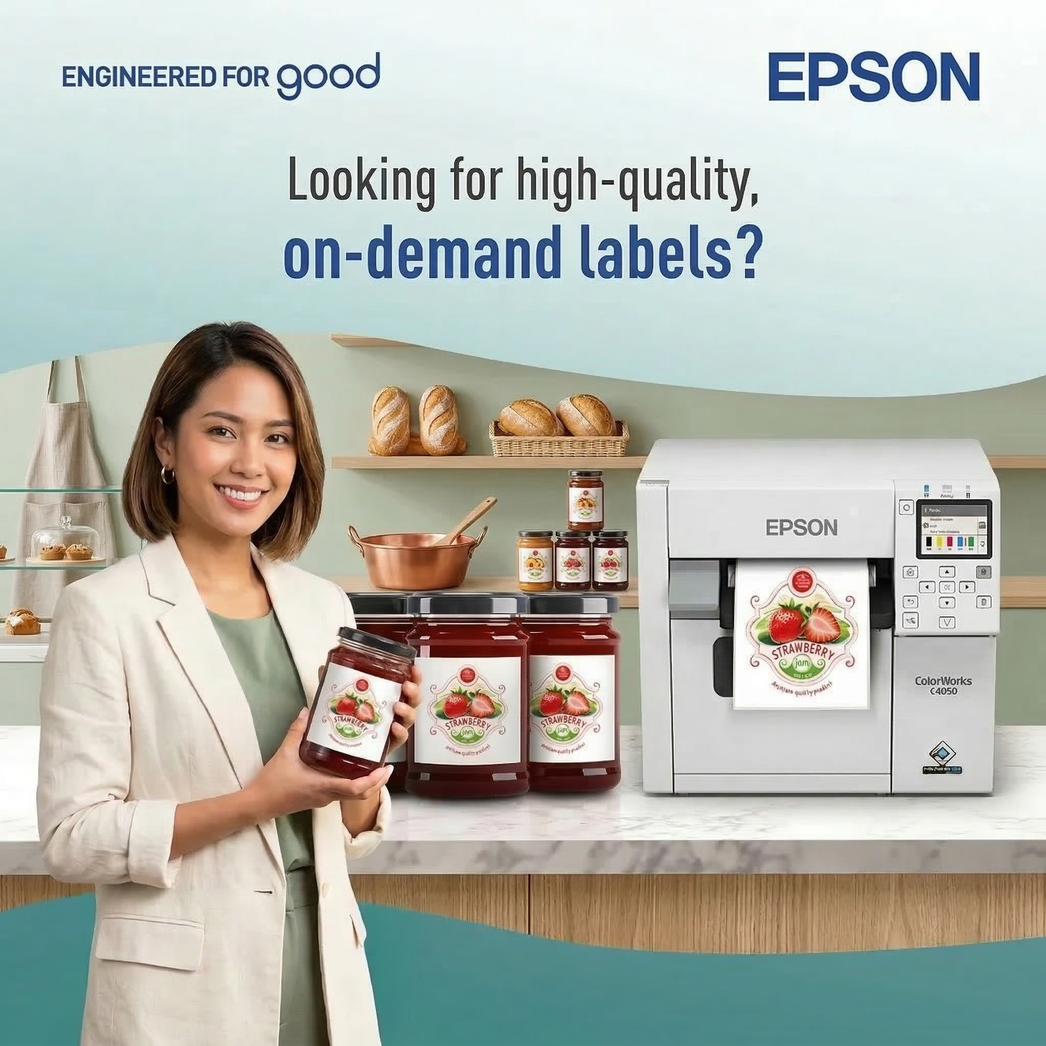Epson Facebook ad: Appealing, high-quality labelling helps food and beverage…