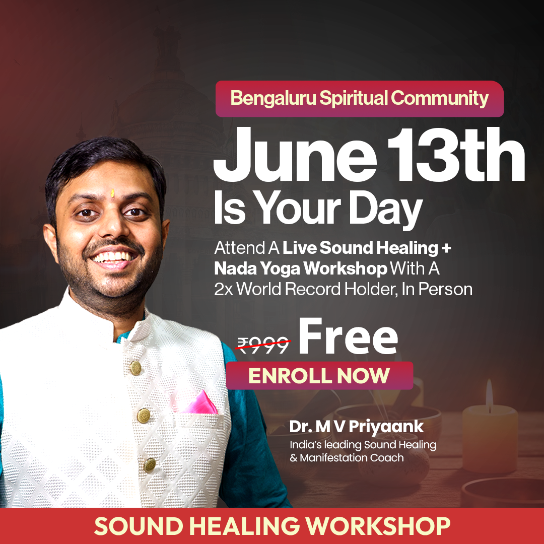 Dr M V Priyaank Facebook ad: Experience Sound Healing Live