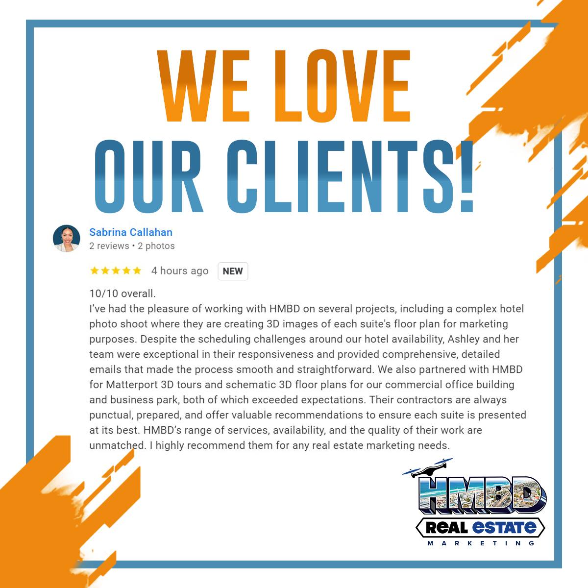 HMBD Real Estate Video & Photography Facebook ad: Client Spotlight: A 10/10 Experience!