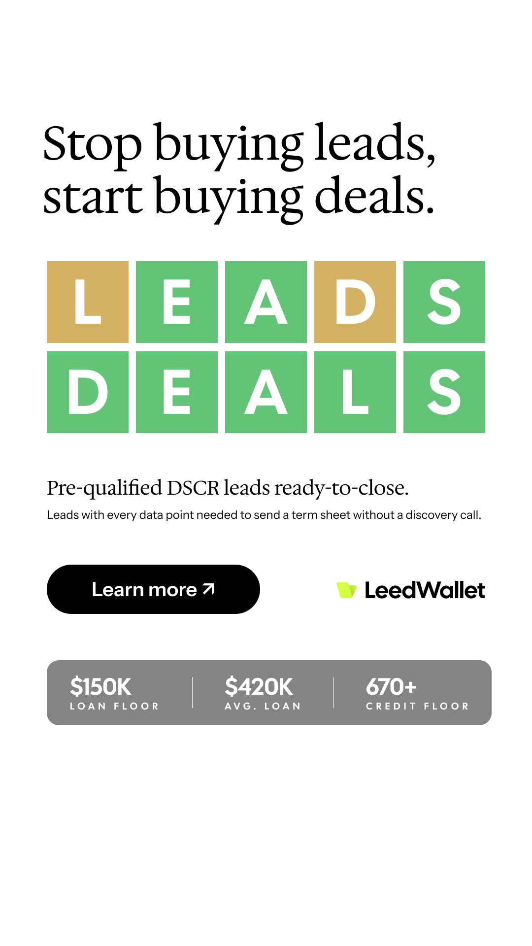LeedWallet Facebook ad from Jun 3, 2026