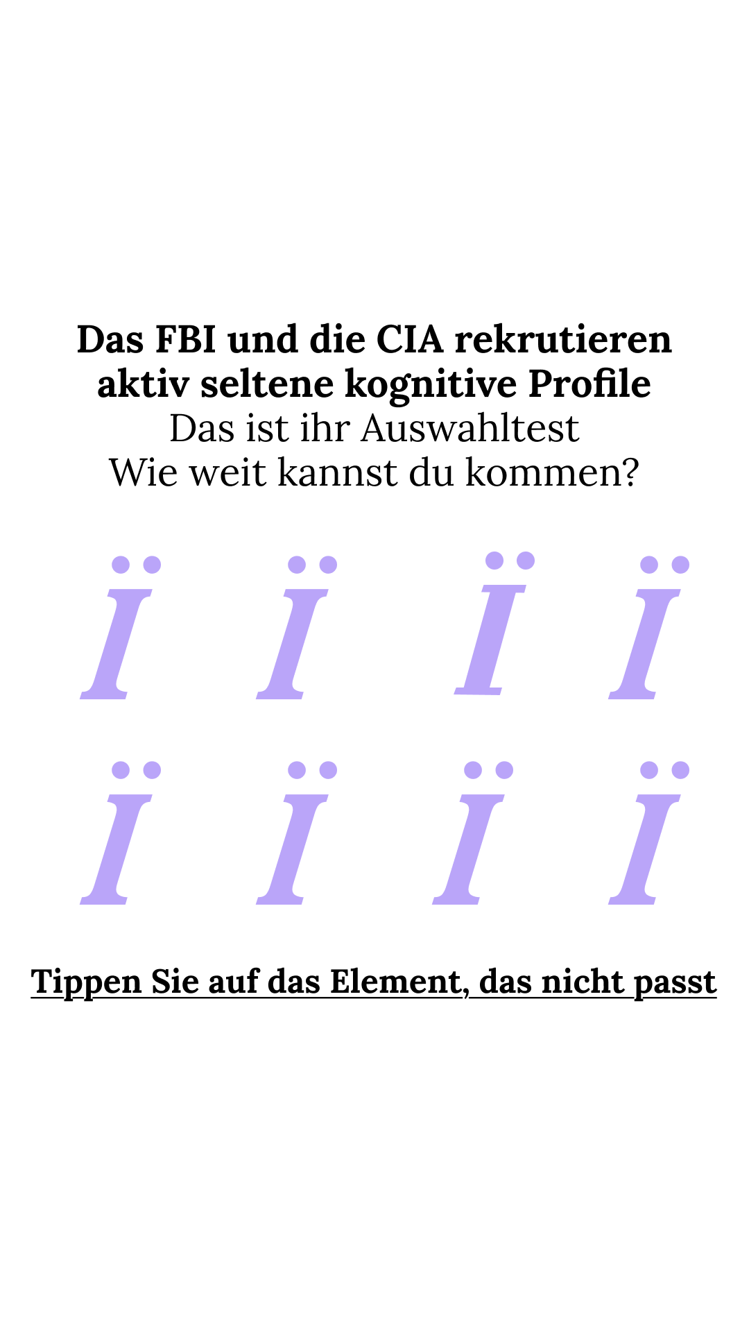 International Brain Test Facebook ad