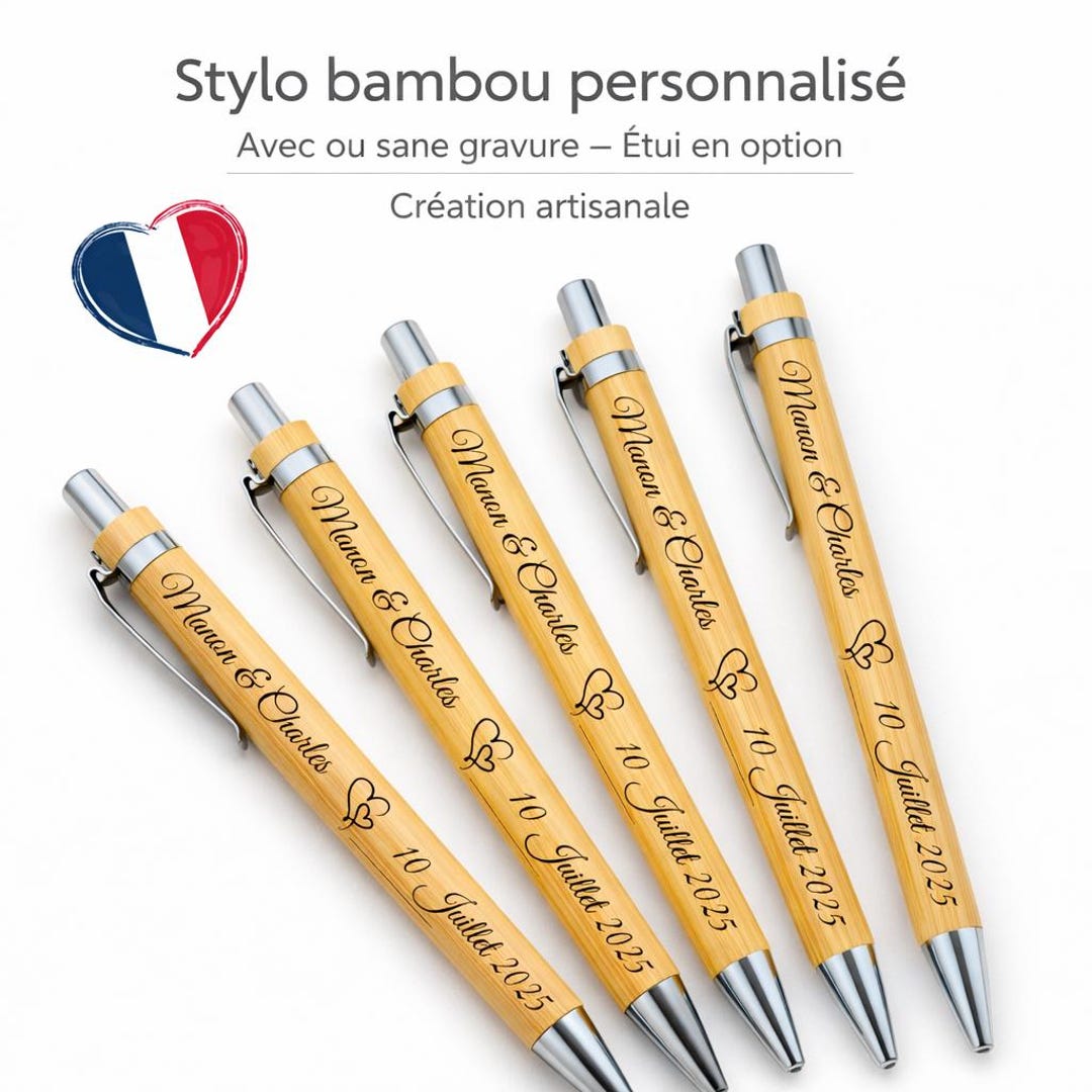 Goûts de Luxe France Facebook ad: Cadeau Stylo Personnalisé En Bambou Gravé, Stylo…