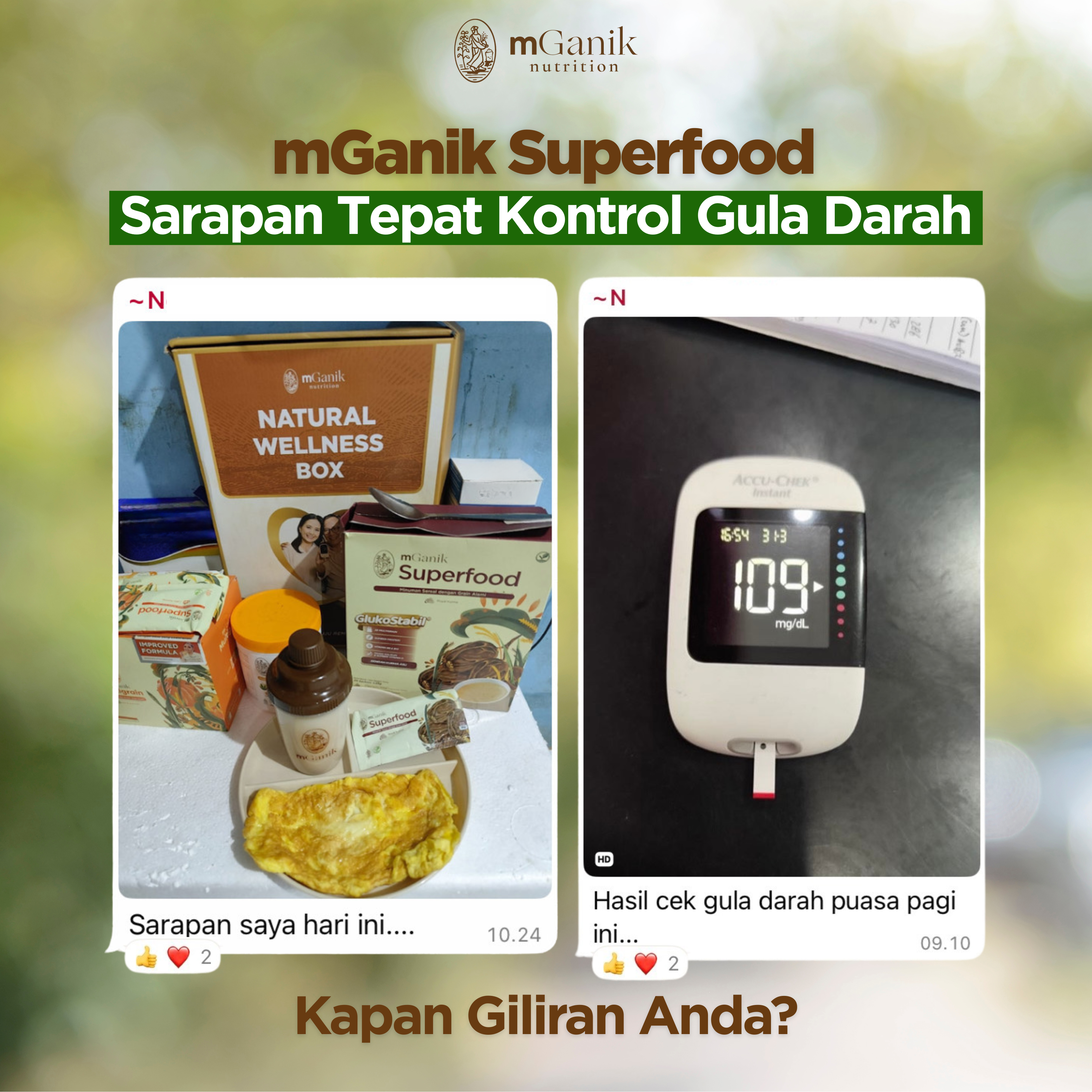 mGanik Superfood Coba Sekarang Facebook ad: Sarapan Tepat Khusus Diabetesi