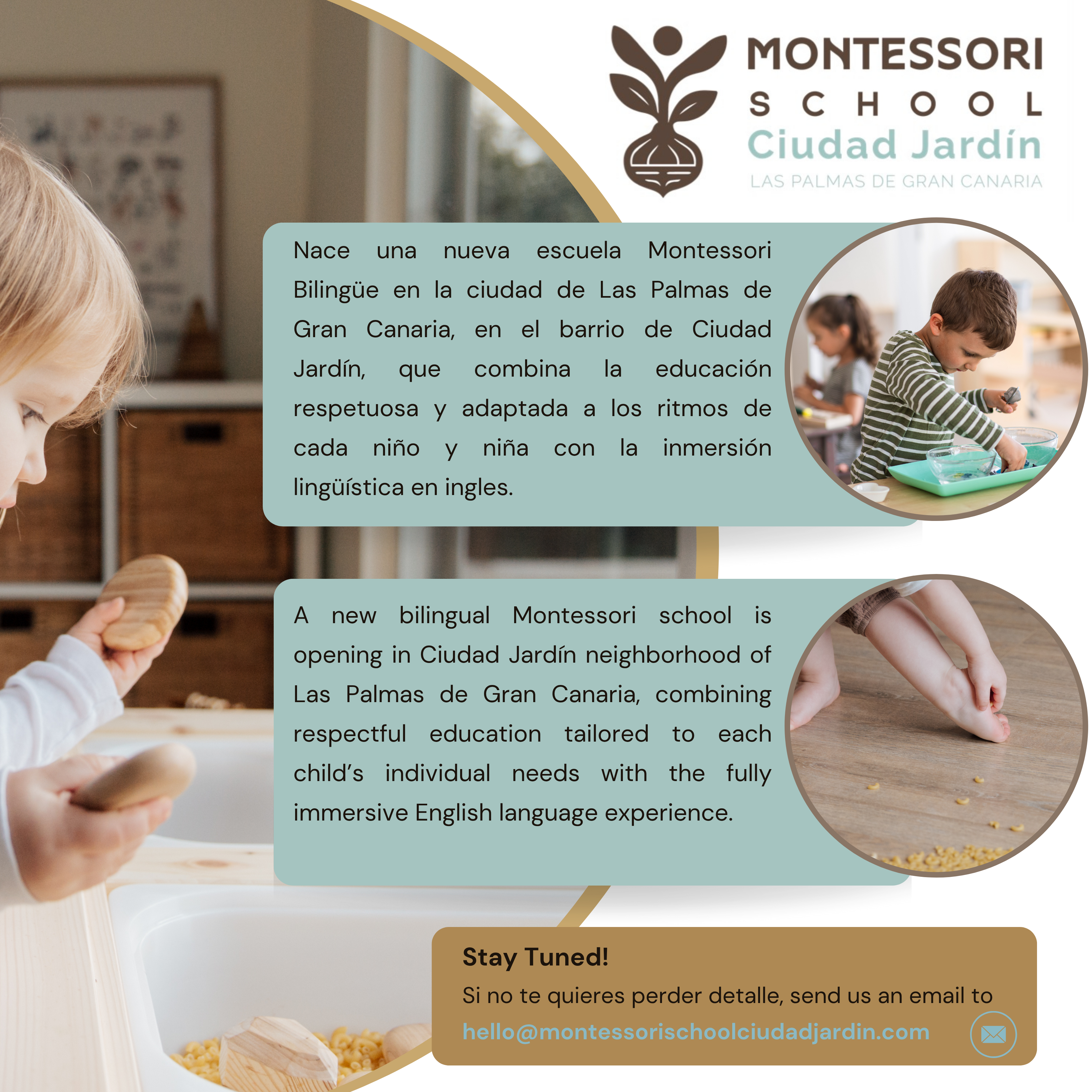 Montessori School Ciudad Jardín Facebook ad: Con el corazón lleno de ilusión, te damos…