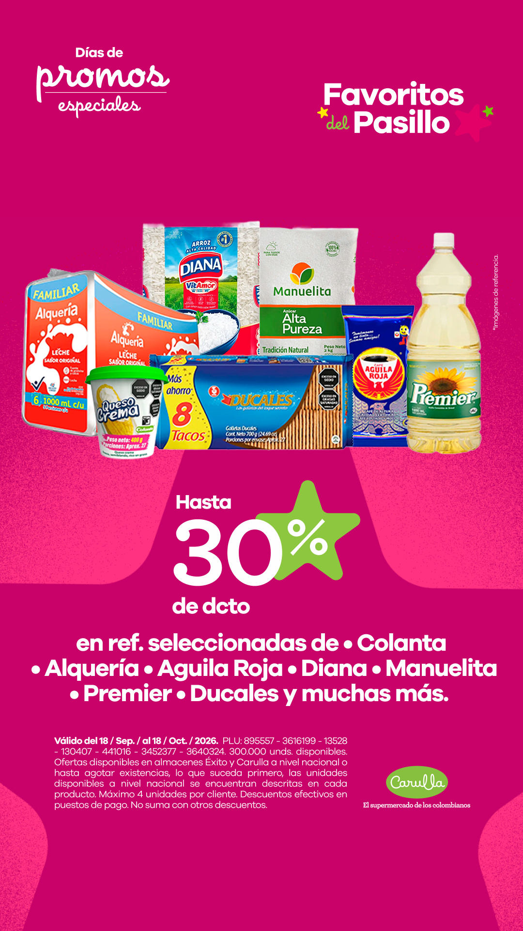 Carulla Facebook ad: ¡Favoritos del pasillo!