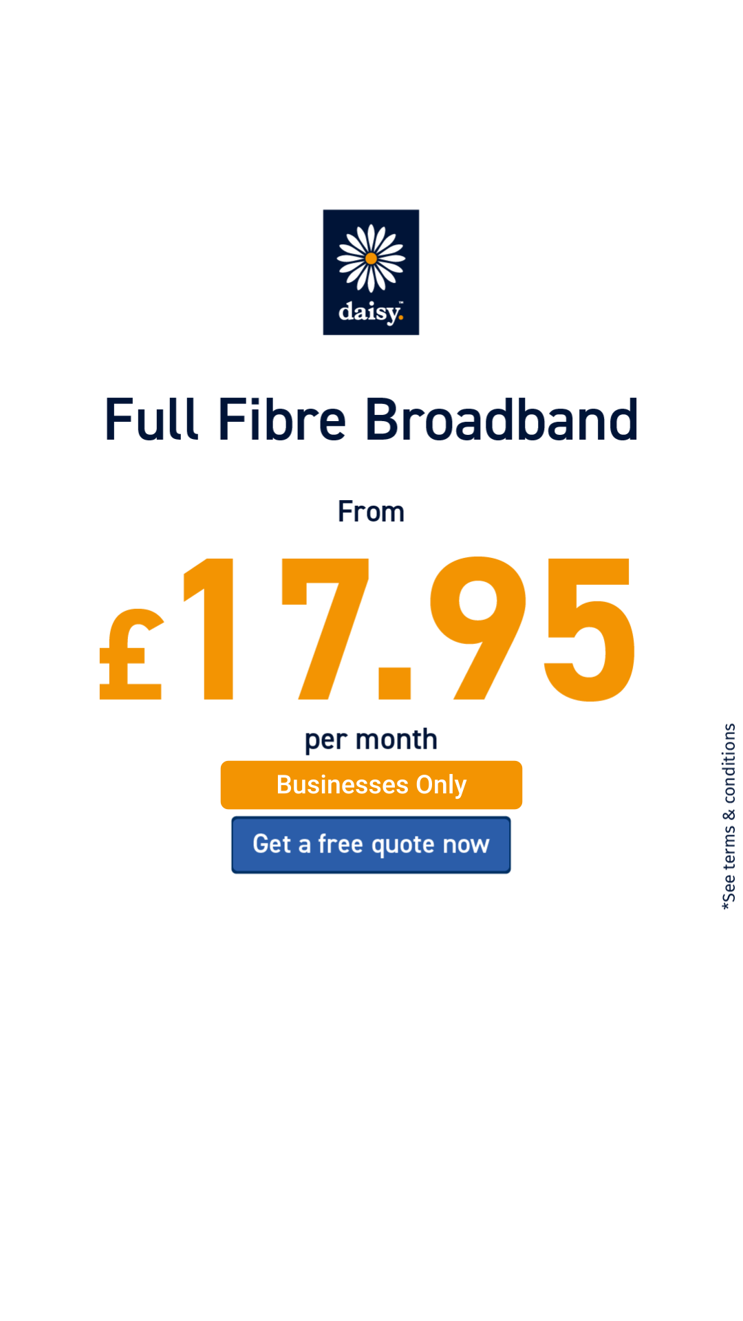 Daisy Broadband - Trusted Partner Facebook ad: Full Fibre for £17.95