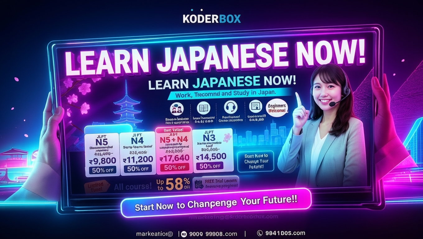 Koderbox Facebook ad: 50% Discount Course Fee