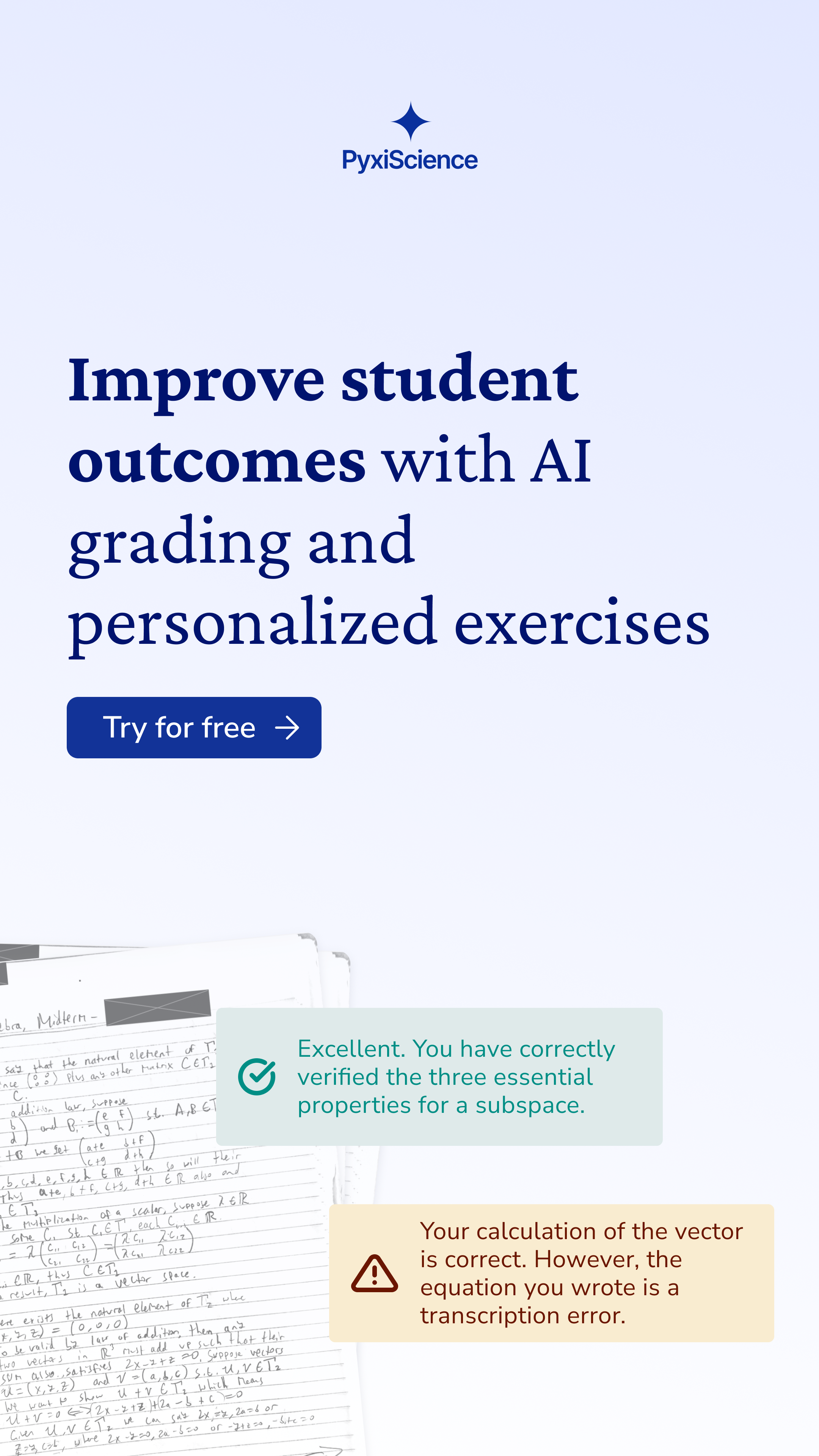 PyxiScience Facebook ad: Improve Student Outcomes with AI