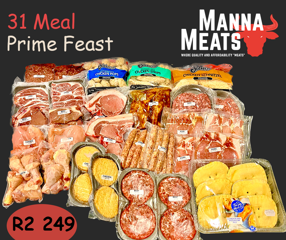 Manna Meats Facebook ad: 31 Maaltye vir R2 249