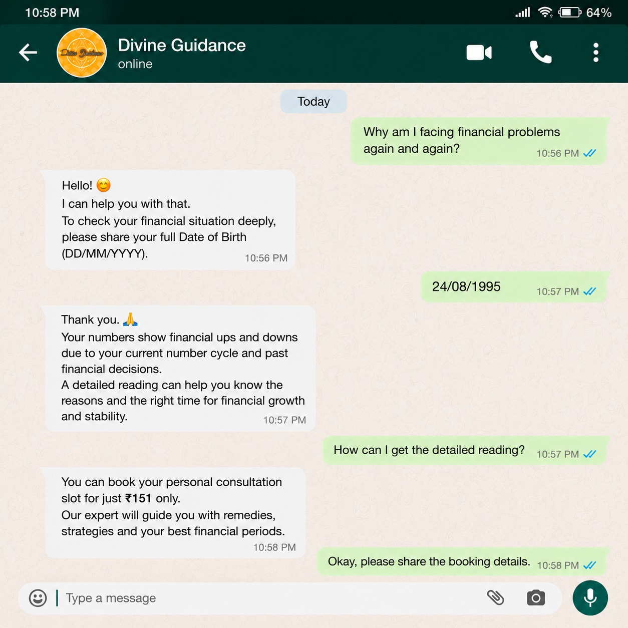 Divine Guidance Facebook ad: Get Your Personalized Guidance @ Just ₹151
