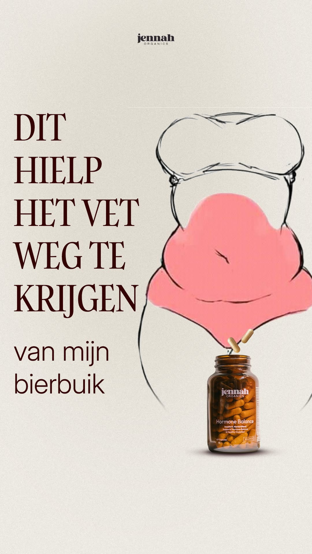 Jennah Naturals Facebook ad: Bestel nu Hormone Balance met 20% korting