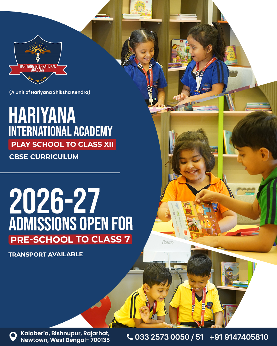 Hariyana International Academy Facebook ad: Admissions Open 2026-27!