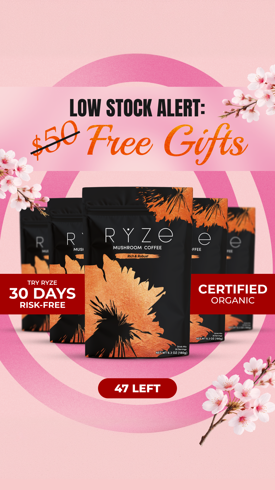 RYZE Superfoods Facebook ad