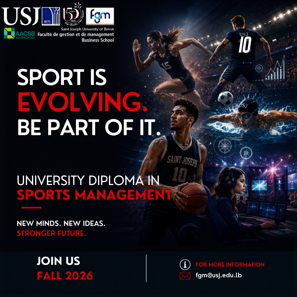 USJ Business School - Faculté de Gestion et de Management - FGM Facebook ad: Sport is evolving every day.